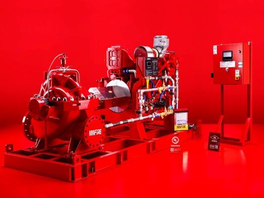 UL FM Mesin Diesel Set Pompa Api Split Case Horizontal Pompa Pemadam Kebakaran