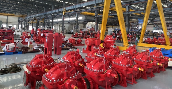 Pompa Set Mesin Diesel Ukuran Buang 14 Inci dengan Konstruksi Tugas Berat dan Laju Aliran 7000GPM