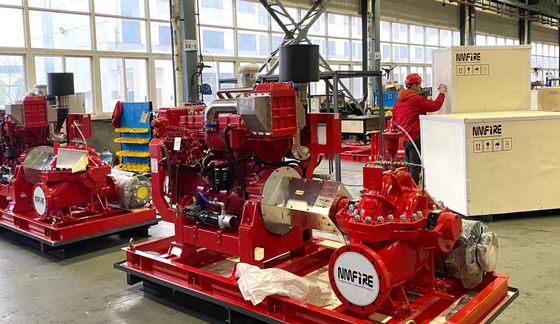 2000GPM 1480RPM Mesin Diesel Split Case Pompa Sentrifugal Untuk Pemadam Kebakaran