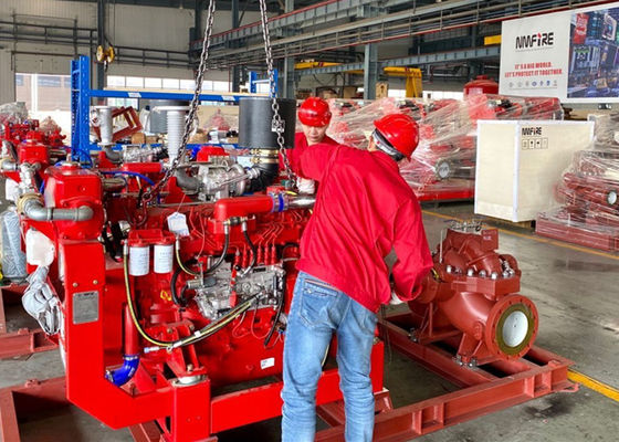 Mesin Diesel Pompa Pemadam Kebakaran 227KW 305HP Air Cooled 2100RPM