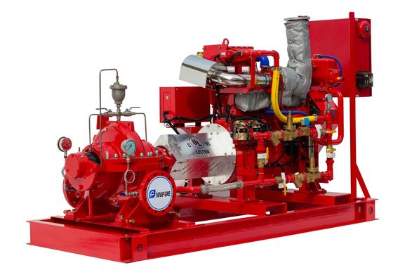 5000GPM 174PSI Mesin Diesel UL FM Split Case Fire Pump Dengan Kontroler Tornatech Mesin Diesel Didorong Pompa Api